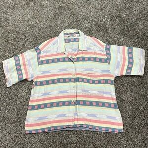 Vintage 90s blouse button up shirt Angelique imports inc n.y.c. Copyright- 1990